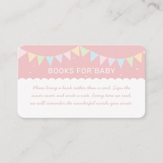 Sweet Alpaca Llama Girl Baby Shower Books For Baby Enclosure Card (Front)