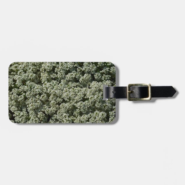 Sweet Alyssum Flowers White Floral Luggage Tag (Front Horizontal)