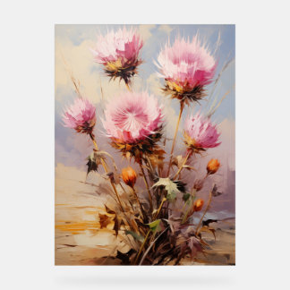 Sweet Alyssum - Impasto Floral Acrylic Sign