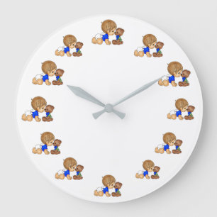 ***SWEET AND ADORABLE BABY BOY*** LARGE CLOCK