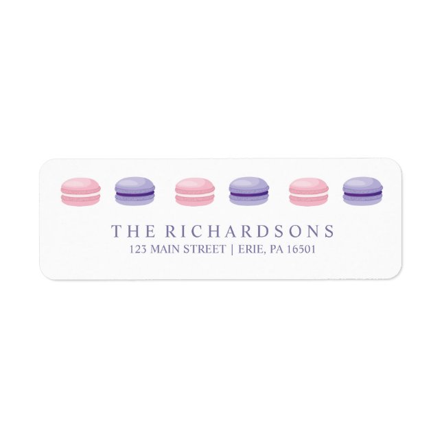 Sweet and Chic Pink and Purple French Macarons (Front)