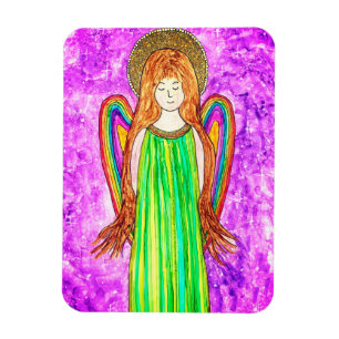 Sweet and Colourful Rainbow Angel Magnet 3" x 4"