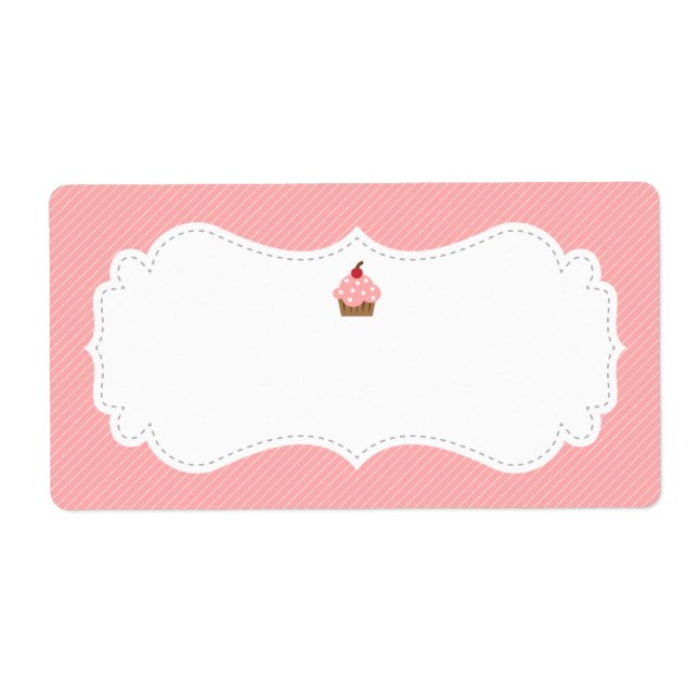 Sweet and Elegant Pink Cupcake Label (Front)