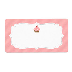 Sweet and Elegant Pink Cupcake Label