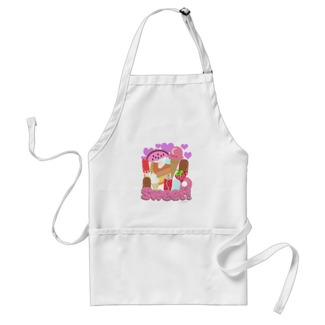 Sweet and Fun Cute Dessert Cartoon Design Standard Apron (Front)