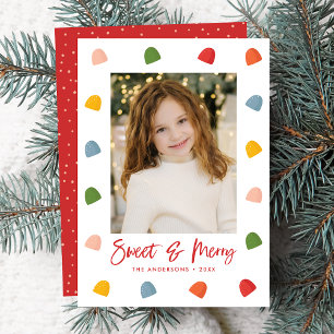 Sweet and Merry Gumdrops Photo Holiday Card