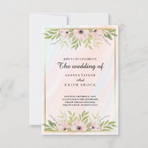 Sweet and Pink Floral Wedding Invitation