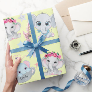 Sweet and Playful Baby Elephants: Perfect Wrapping Wrapping Paper
