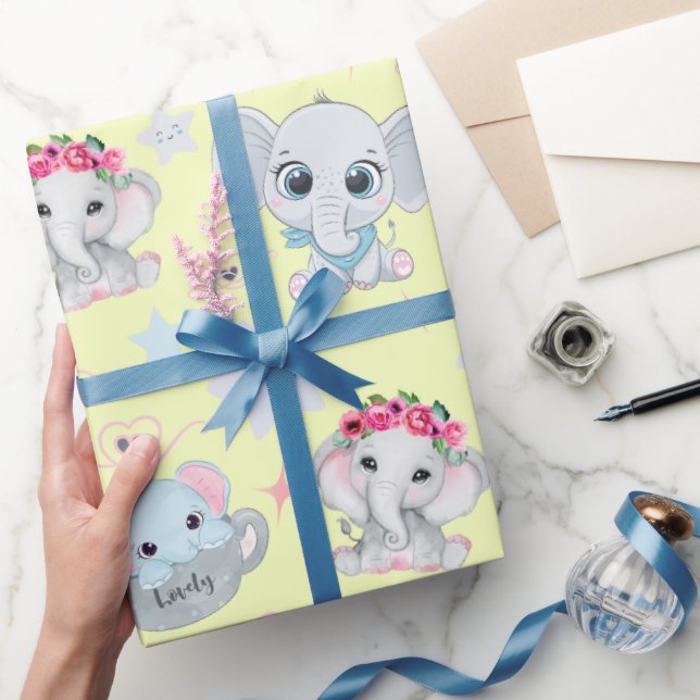 Sweet and Playful Baby Elephants: Perfect Wrapping Wrapping Paper (Gifting)