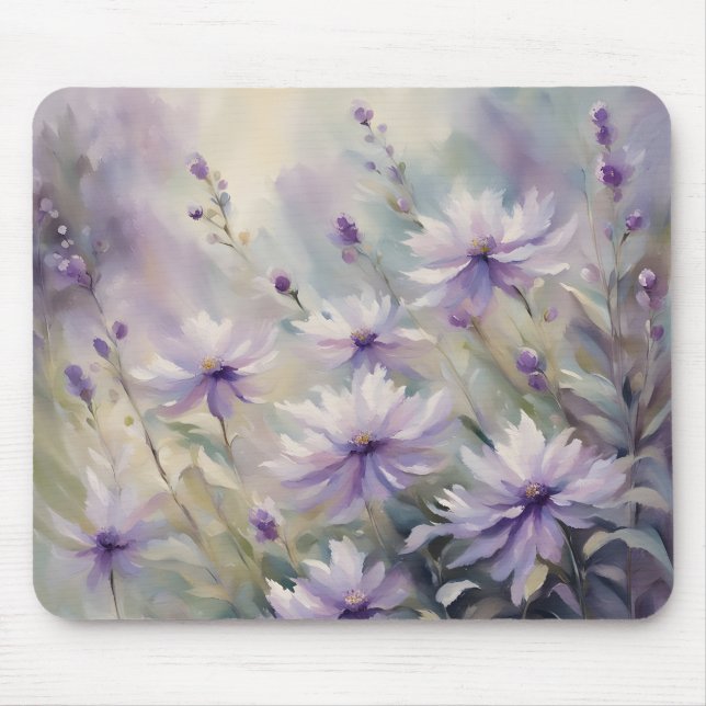 Sweet and Romantic Purple Flowers Mouse Mat (Front)