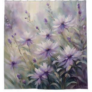 Sweet and Romantic Purple Flowers Shower Curtain