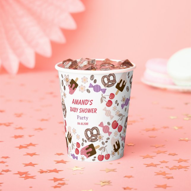 Sweet and Salty Baby Shower White Paper Cups (Insitu)