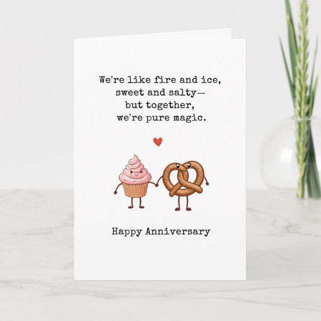 Sweet and Salty Funny Anniversary Card (Front)