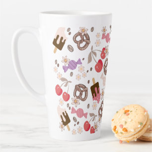 Sweet and Salty Treats Pattern Girls Latte Mug