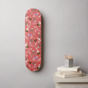 Sweet and Salty Treats Red Pattern Skateboard