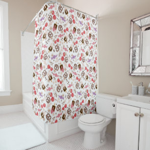 Sweet and Salty Treats White Pattern Shower Curtain