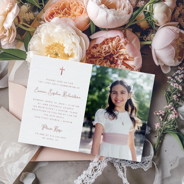 Sweet and Simple | Photo First Holy Communion Invitation (Creator Uploaded)