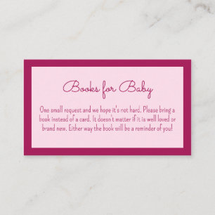 Sweet and Simple Pink Books for Baby Enclosure Card