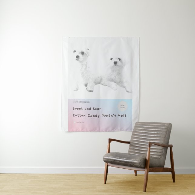 Sweet and Sour Cotton Candy Doesn't Melt Tapestry (In Situ)