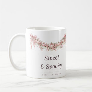 Sweet and Spooky Coquette Pumpkin Garland Mug
