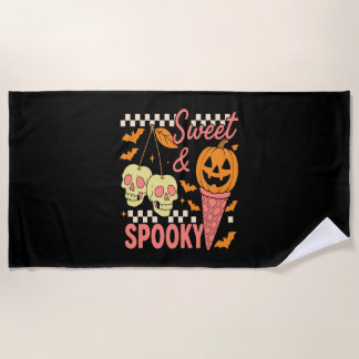 Sweet and Spooky Cute Halloween Beach Towel