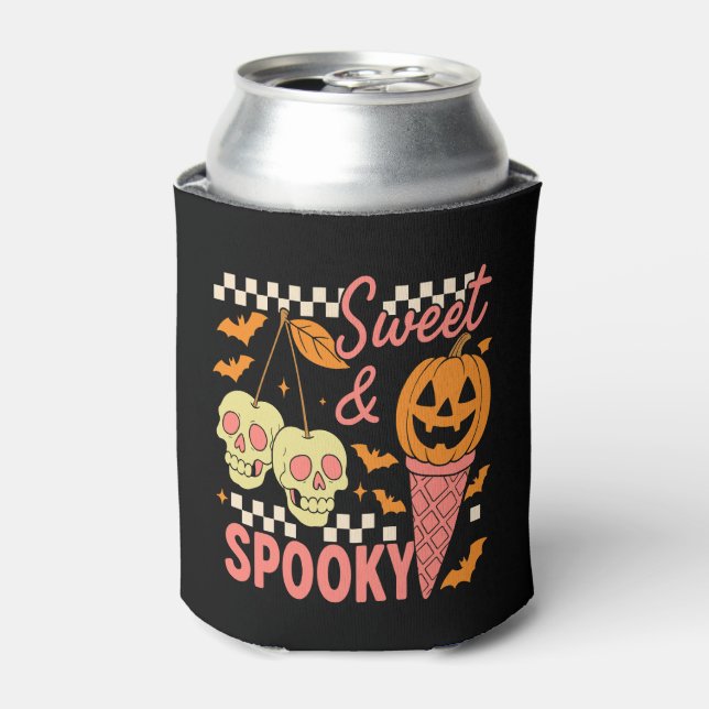 Sweet and Spooky Cute Halloween Can Cooler (Can Front)