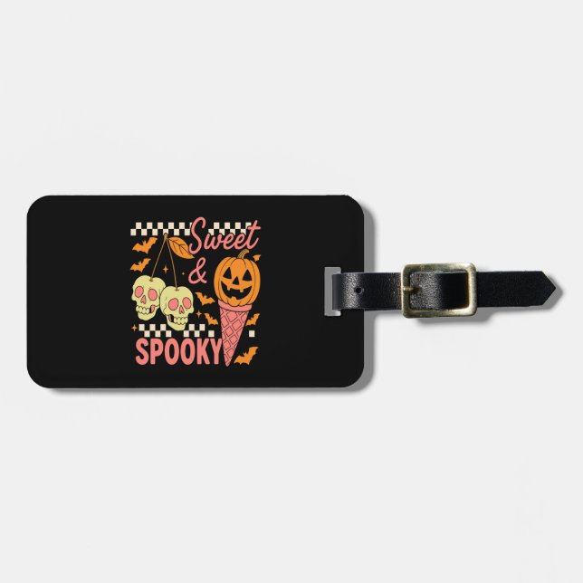 Sweet and Spooky Cute Halloween Luggage Tag (Front Horizontal)