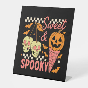 Sweet and Spooky Cute Halloween Pedestal Sign