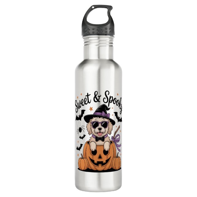 Sweet and Spooky Dog Halloween 710 Ml Water Bottle (Front)