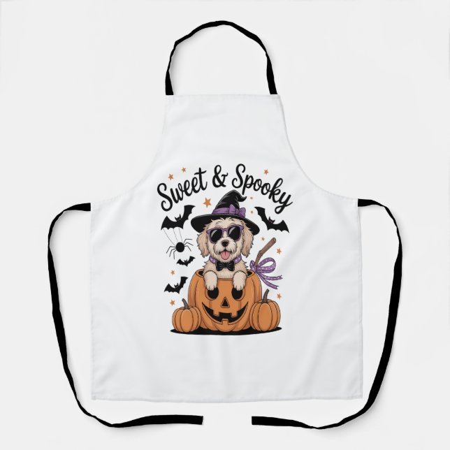 Sweet and Spooky Dog Halloween Apron (Front)