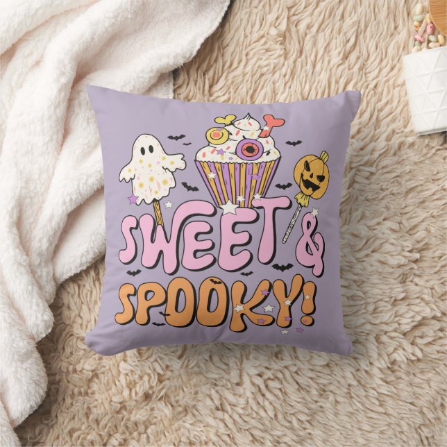 Sweet and Spooky Ghosts and Pumpkins Halloween Cushion (Blanket)