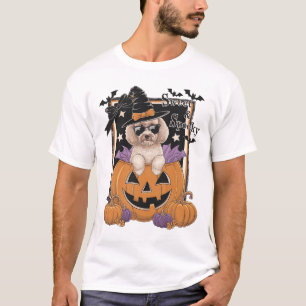 Sweet and Spooky Poodle and Pumpkin T-Shirt