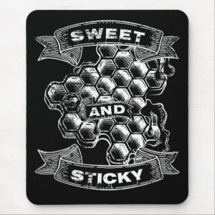 Sweet and Sticky Honey Honeycomb Beekeeper Bees Mouse Mat