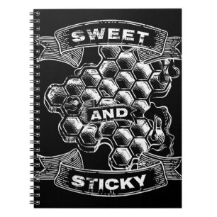 Sweet and Sticky Honey Honeycomb Beekeeper Bees Notebook