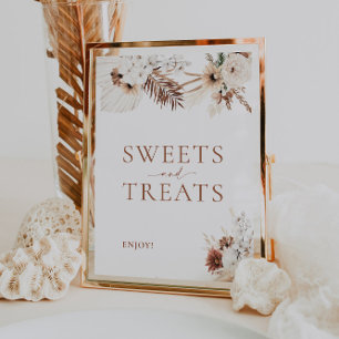 Sweet and Treats Boho Pampas Wedding Sign 