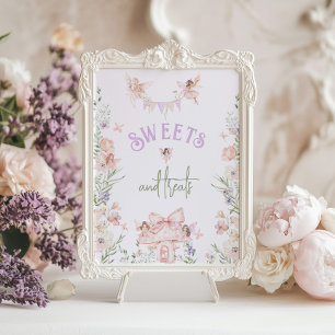 Sweet and Treats Fairy Birthday Lilac Wildflower Poster