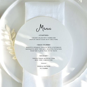 Sweet and Whimsical Black and White Wedding Menu