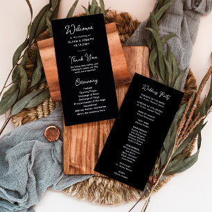 Sweet and Whimsical Black   Wedding Programme