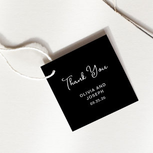 Sweet and Whimsical Black   Wedding Thank You Favour Tags