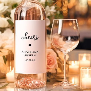 Sweet and Whimsical Wedding Cheers Wine Label