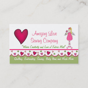 Sweet Angel and Hearts Custom Business Card
