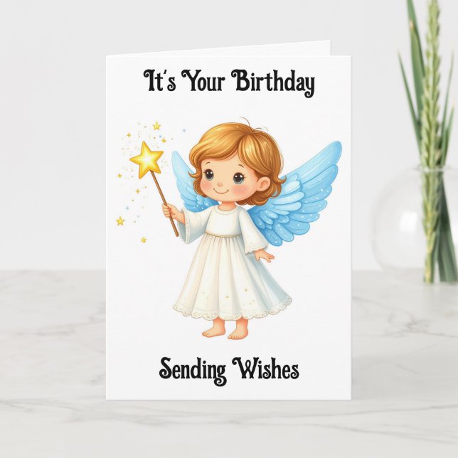 Sweet Angel Birthday Greeting Card (Front)