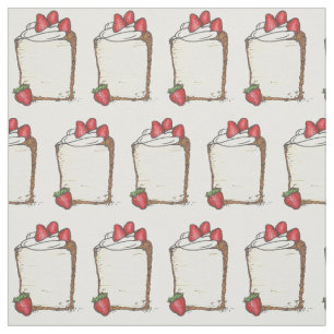 Sweet Angel Food Angelfood Cake Slice Strawberries Fabric