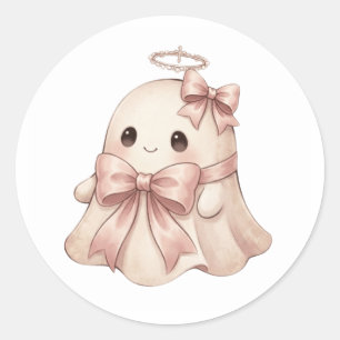 Sweet Angel Ghost with Bow & Halo Sticker