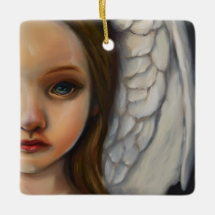 Sweet Angel Girl  Ceramic Ornament
