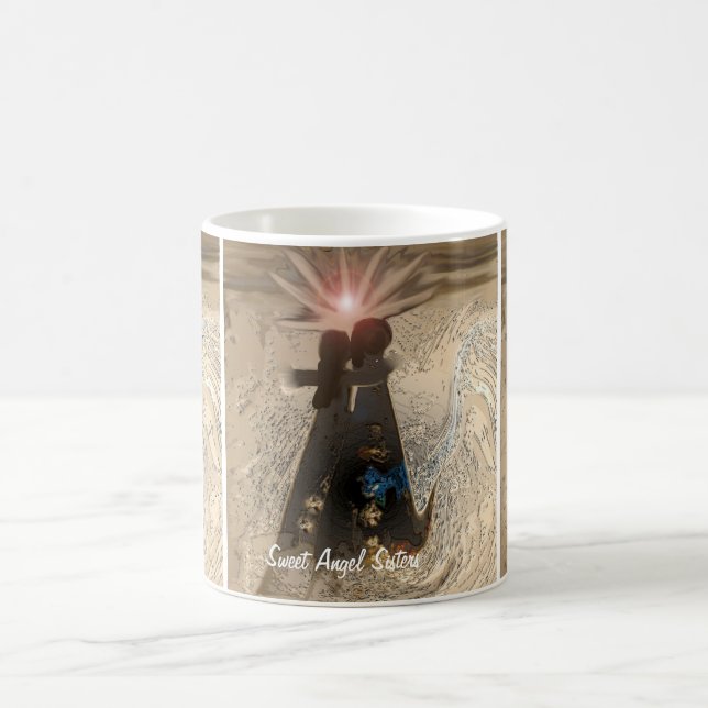 SWEET ANGEL SISTERS MUG, ANGELS FOR HEALING COFFEE MUG (Center)