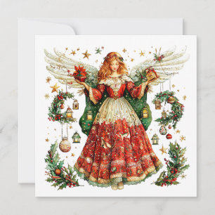 Sweet Angel with Christmas gifts Holiday Card