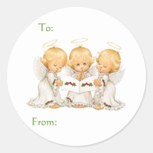 Sweet Angels Christmas Gift Classic Round Sticker