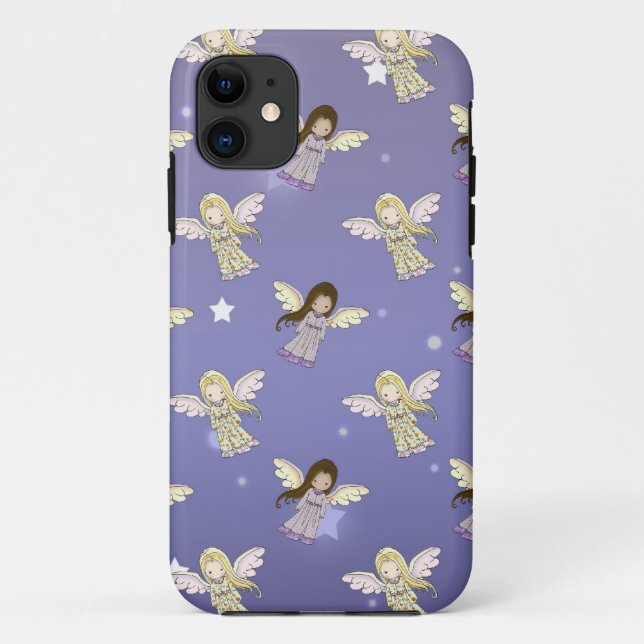 Sweet Angels in the Stars Pattern Case-Mate iPhone Case (Back)