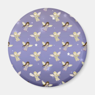 Sweet Angels in the Stars Pattern Magnet